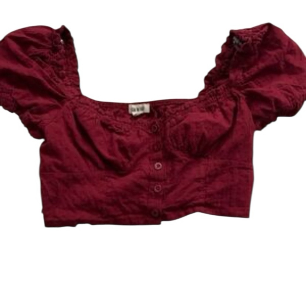 Fashion on Earth puff sleeve crop top size medium